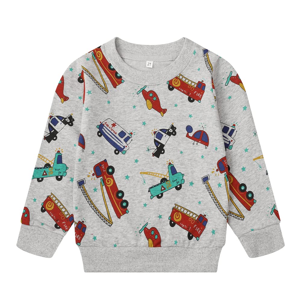 Popshion Toddler Boys Sweatshirt Cotton Lightweight Kids Winter Warm Sweater Crewneck Pullover Tops
