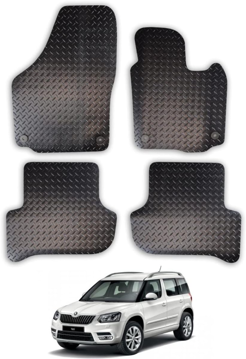 Car Mats for Skoda Yeti (20092017) Tailored Fit Rubber Floor Mat Set