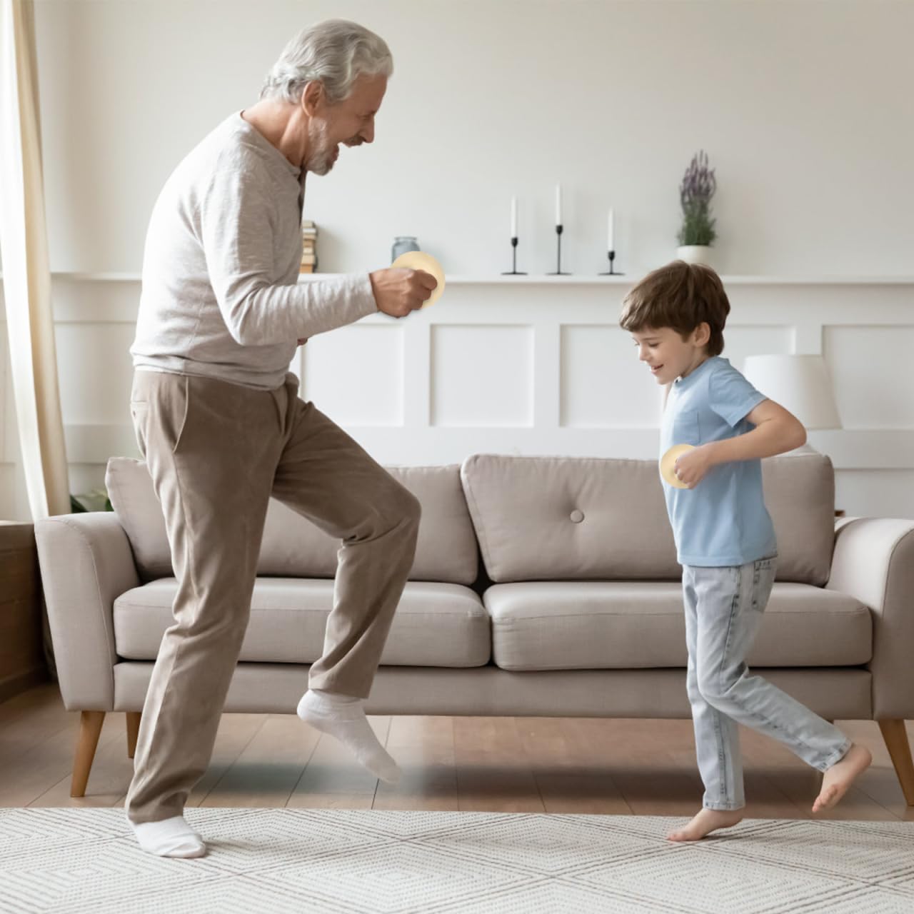 Vaguelly Finger Cymbals with Wooden Handles, 1 Pair Copper Band Cymbals, 9cm/3.5in Mini Marching Cymbals, Hand Cymbal Belly Dance, Orff Music Instrument for Child & Adult