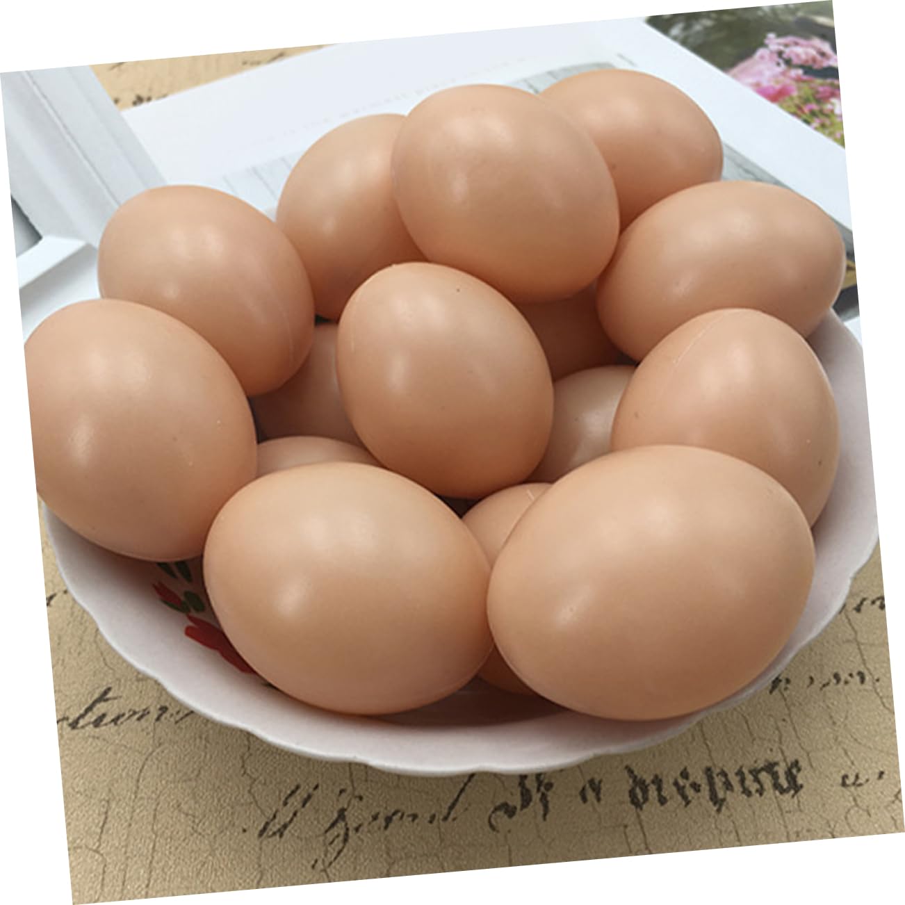 Cabilock 24pcs Fake Eggs for Easter Decorations Paintable Blank Eggs for Craft Projects Unique Easter Garden Decor Creative Spring Holiday Accessories
