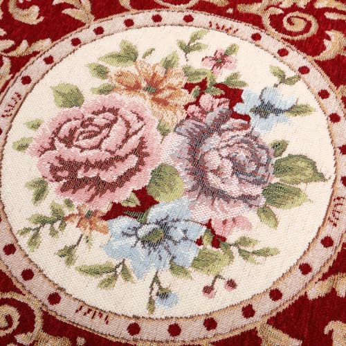 Tapete redondo floral 160 cm antideslizante lavable miniatura 6