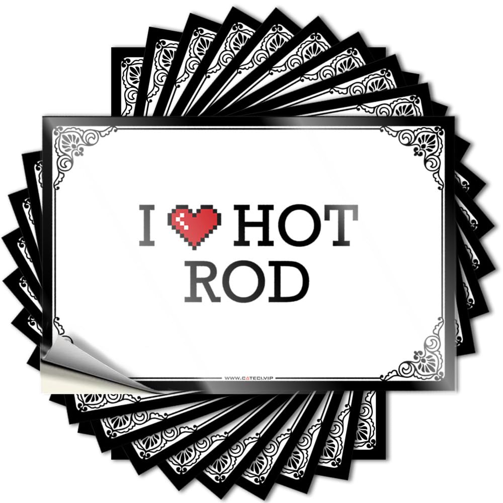 I Love Hot Rod Tattoos Gamers Accessories | Tall Wall Removable Decal Pack(8X12CM)