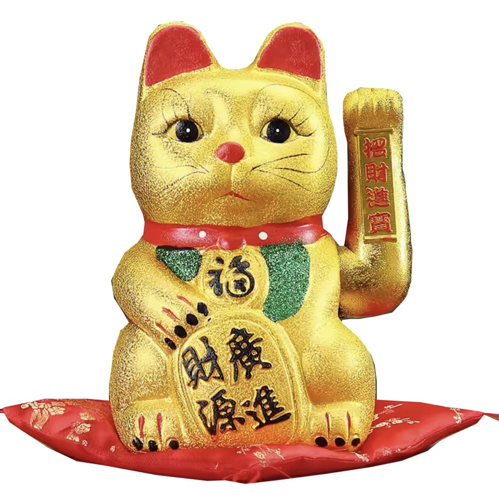 11" Lucky Cat Waving Arm Cat Asian Waving Lucky Cat-B