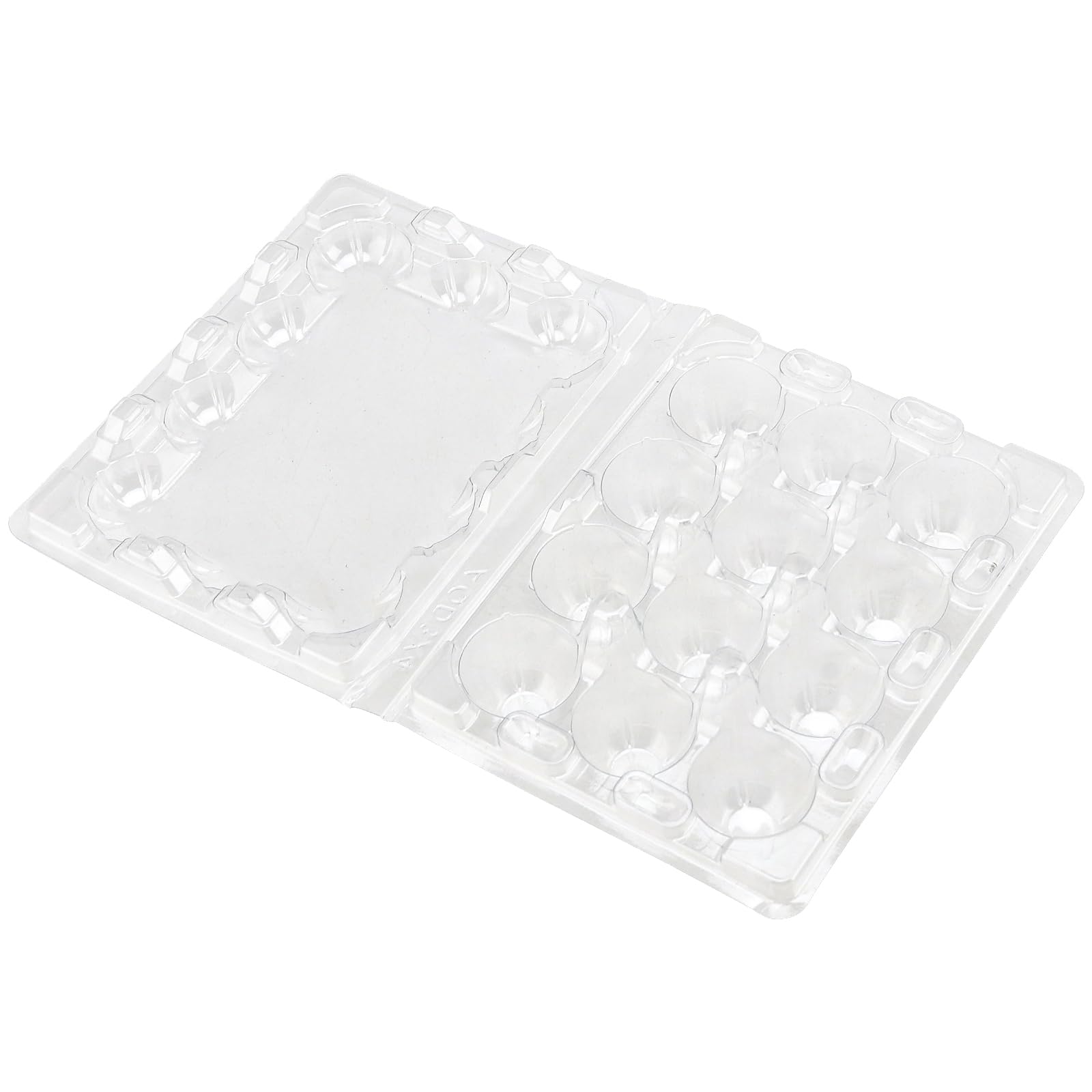 JOIKIT Paquete de 100 cajas de huevos de codorniz de plástico transparente de 12 rejillas, bandeja organizadora apilable para cocina, mercado, granja