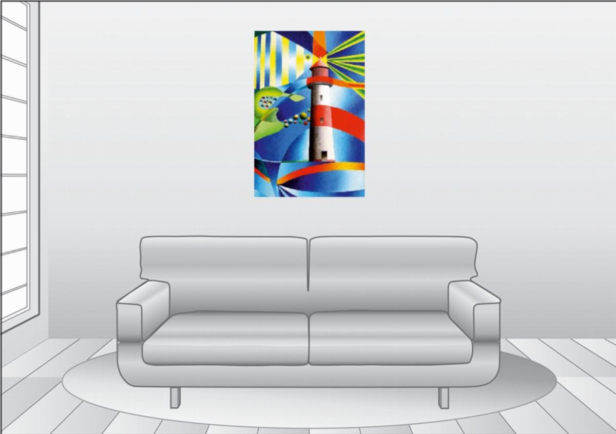 Premium Textil-Leinwand 60 x 90 cm Hoch-Format Leuchtturm List Ost, Sylt | Wandbild, HD-Bild auf Keilrahmen, Fertigbild auf hochwertigem Vlies, Leinwanddruck von Gerhard Kraus