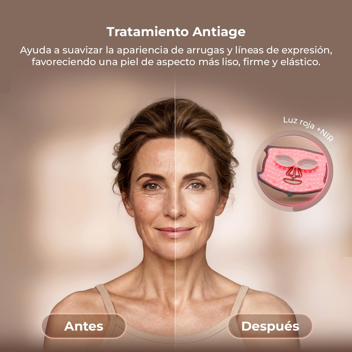 Cecotec Máscara Facial LED 9 Colores - 448 Puntos de Luz FaceCare LÜM Ice | Silicona Flexible libre de UV, 9 Funcionalidades, Luz Infrarroja (NIR), 112 LEDs (448 chips), Accesorios Efecto Frío