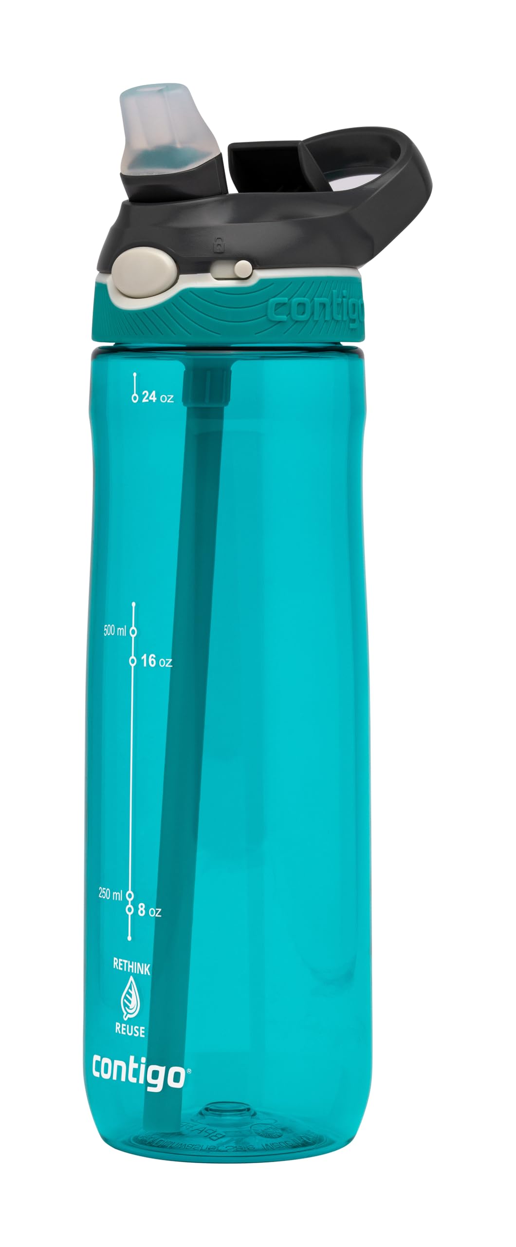 Contigo Ashland Autoseal Water Bottle with Flip-Straw | Large 720ml BPA Free Drinking Bottle | Sports Flask | Leakproof