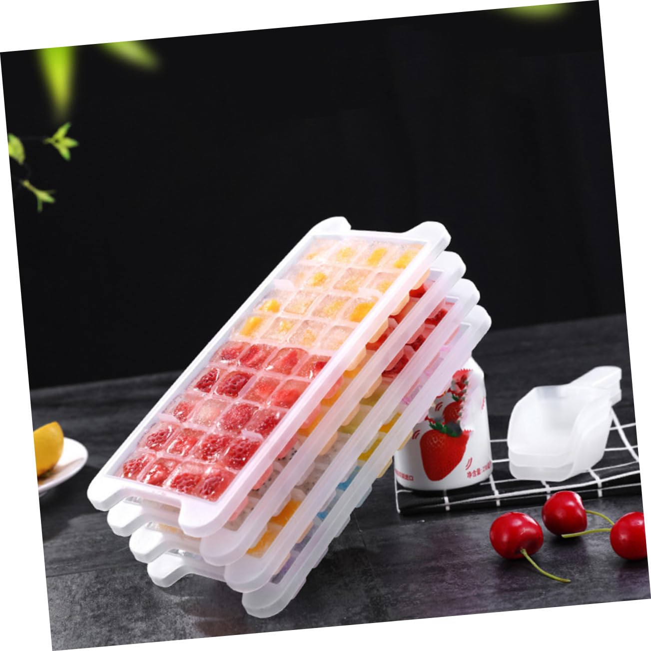 Cabilock 2 Juegos Caja de hielo hecha en casa con cubitos de hielo ice cube cubiteras bandeja para hacer hielo Fabricante bandeja de cubitos de hielo de bricolaje maquina de hielo páginas