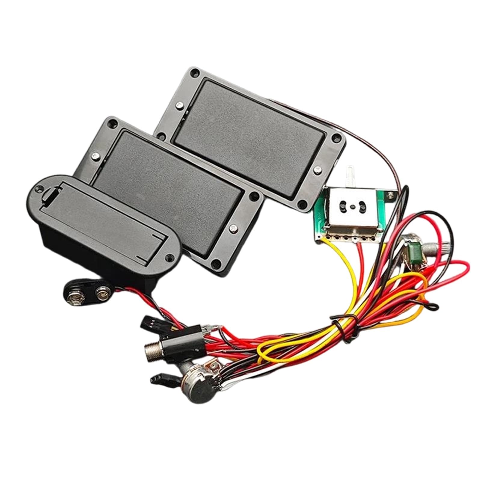 Pastilla De Guitarra Eléctrica Profesional Pastilla De Guitarra Con Cabezal Activo HH De 3 Pines | Con circuito 1T1V y interruptor de 3 vías, pastilla estilo 81/85, piezas de guitarra positivas, color negro