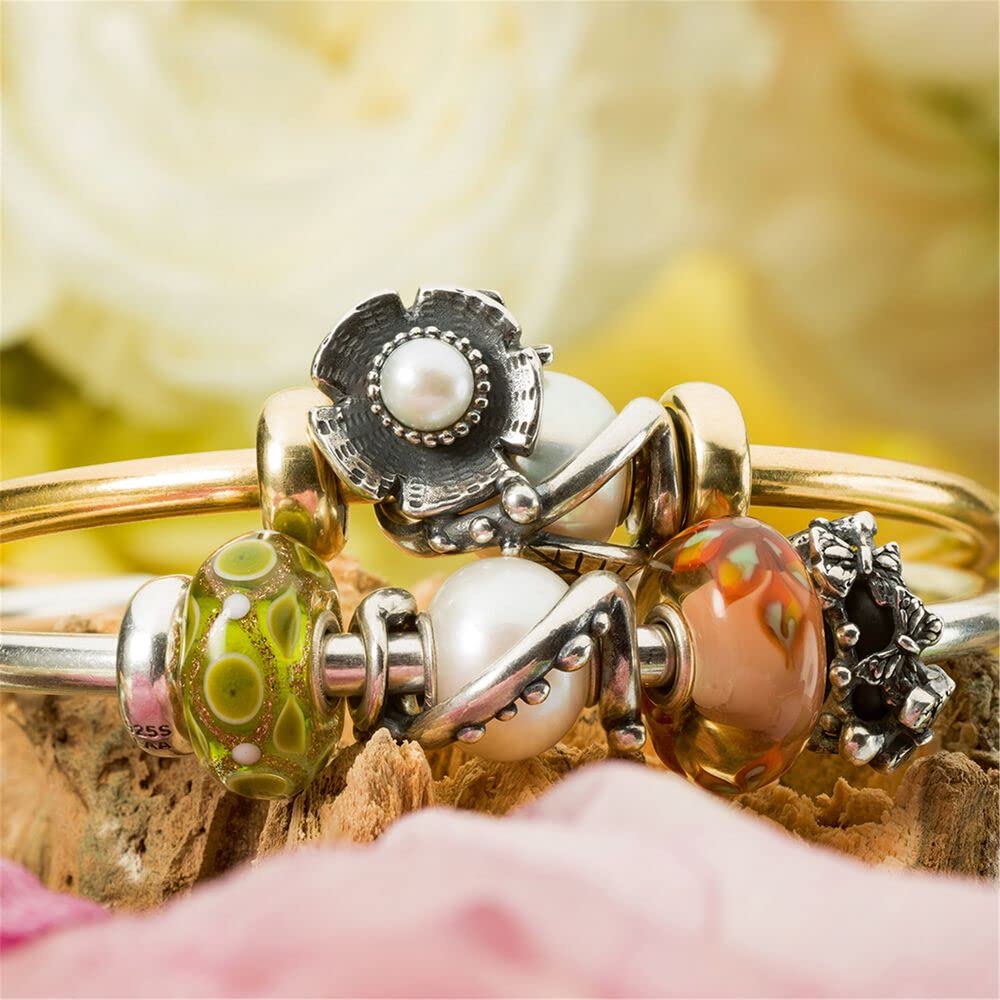 Trollbeads Abbracciare le gemme perla d'argento