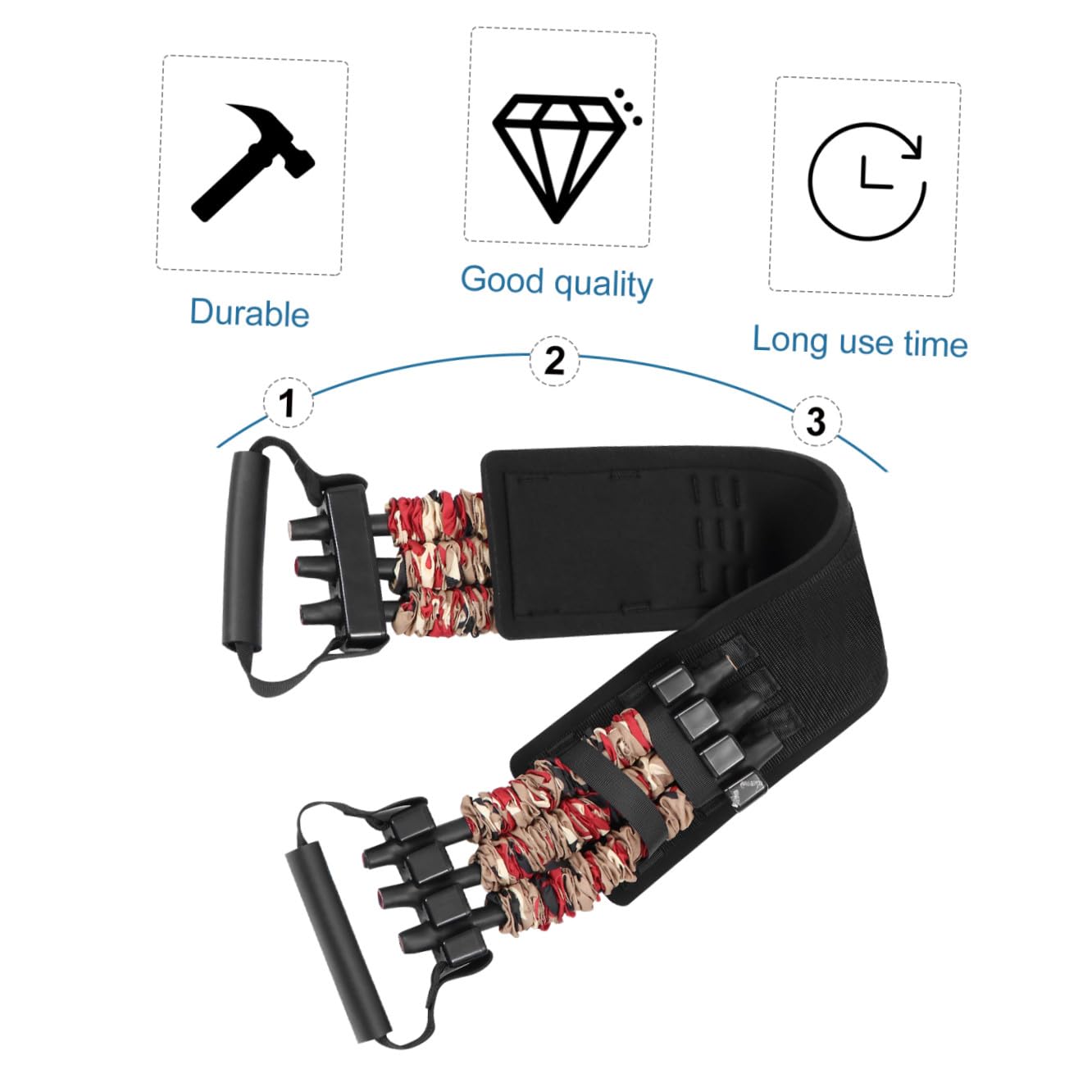 Toyvian Bande Elastiche Resistenza per Allenamento Panca e Espansione Petto Vita Imbottita in Nailon Morbido per Fitness e Body Building