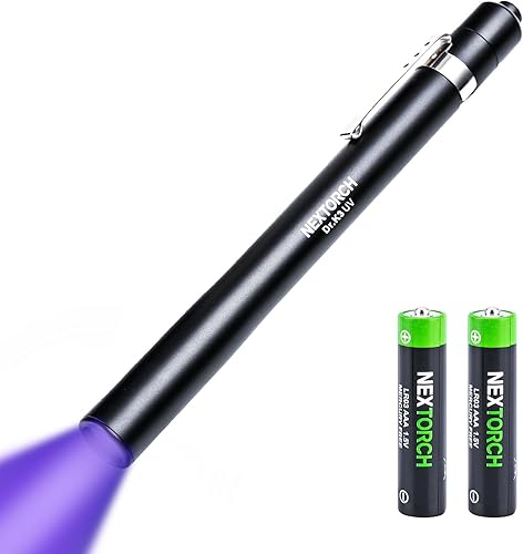 NEXTORCH 365 nm UV luz UV Led Blacklight linternas detector ultravioleta tamaño bolsillo LED antorcha para mascotas orina y manchas, mini bolígrafo