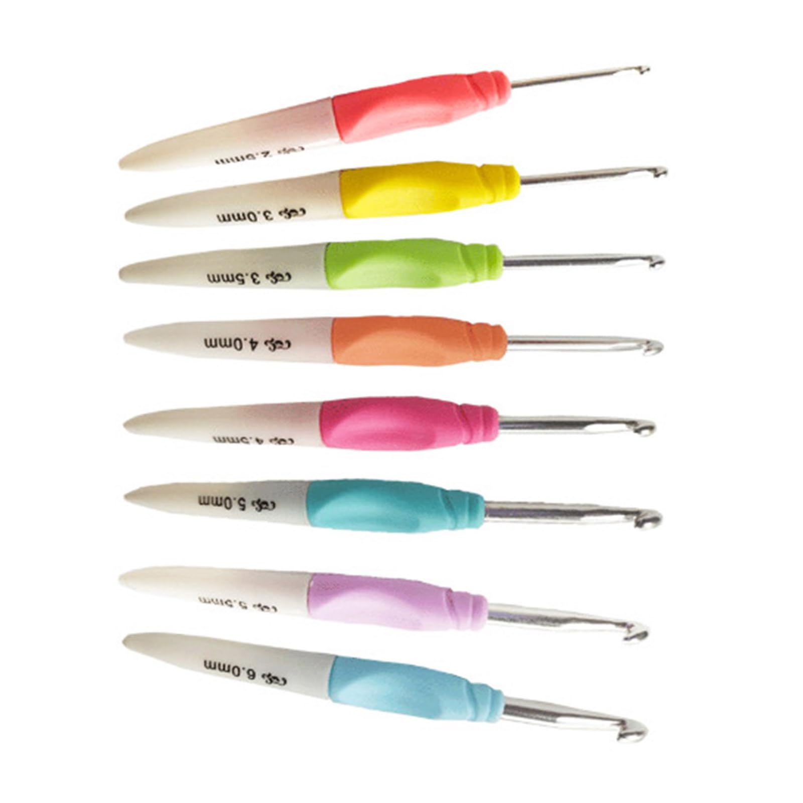 8Pcs Ergonomic Handle Crochet Hook for Knitting Weaving Ergonomic Crochet Hook for Beginner Hobbyist 2.5mm-6mm