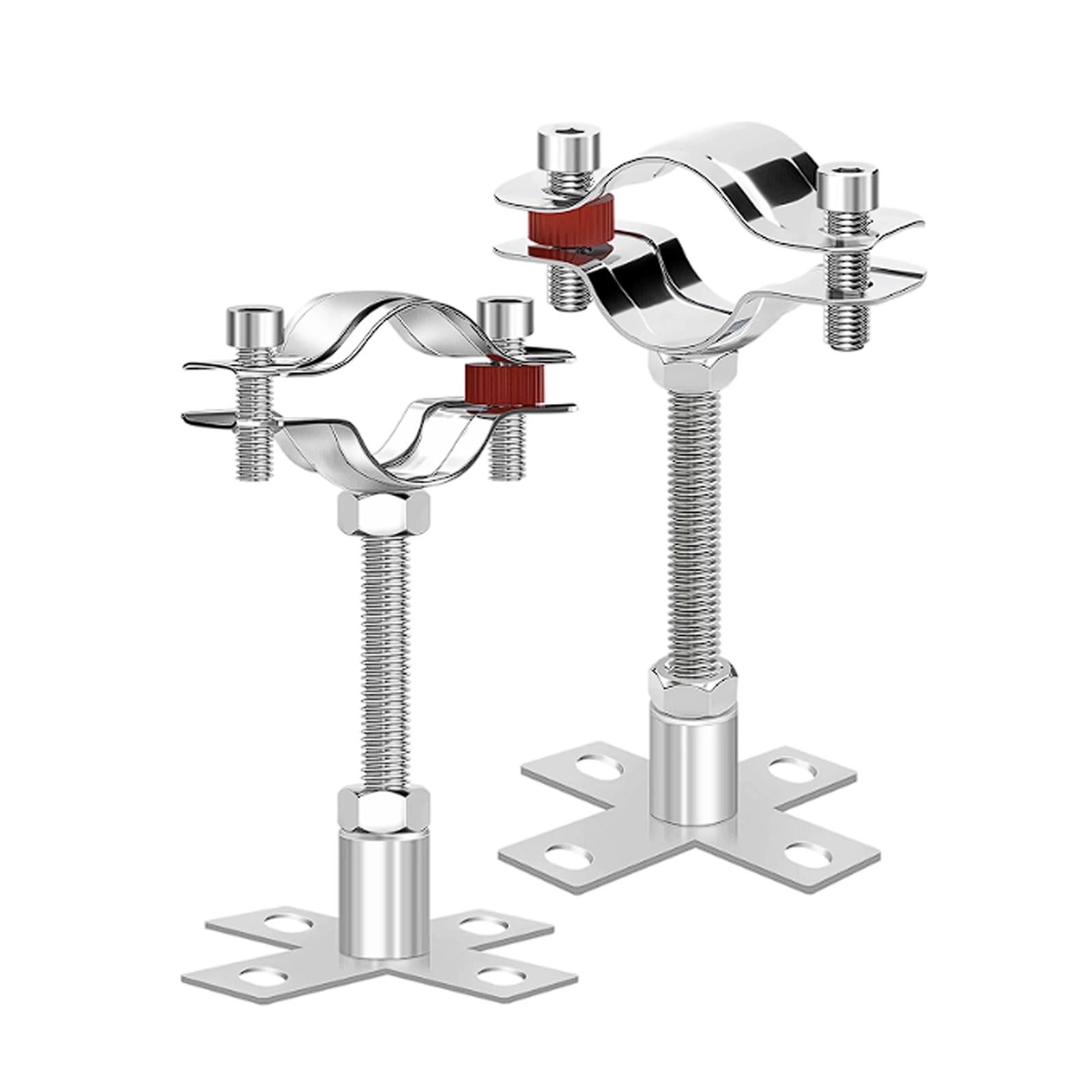 Esmen Uae One Color 304 Stainless Steel Pipe Clamps For Fixing Pipe, 2 Sets Water Pipe Clips And Cross-Shaped Bottom Pipe Clamps, Buckles Ppr Clips Tube Fittings(Φ48-51)