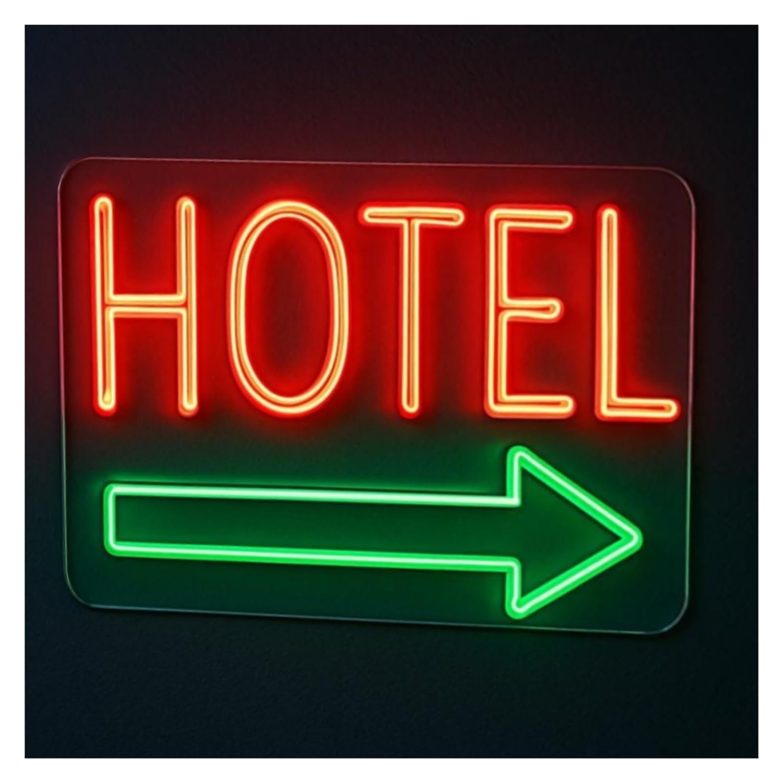 RONGCH Hanging Art Signs Hotel Neon Sign Shop Arrow On The Light Decor 40cm(E)