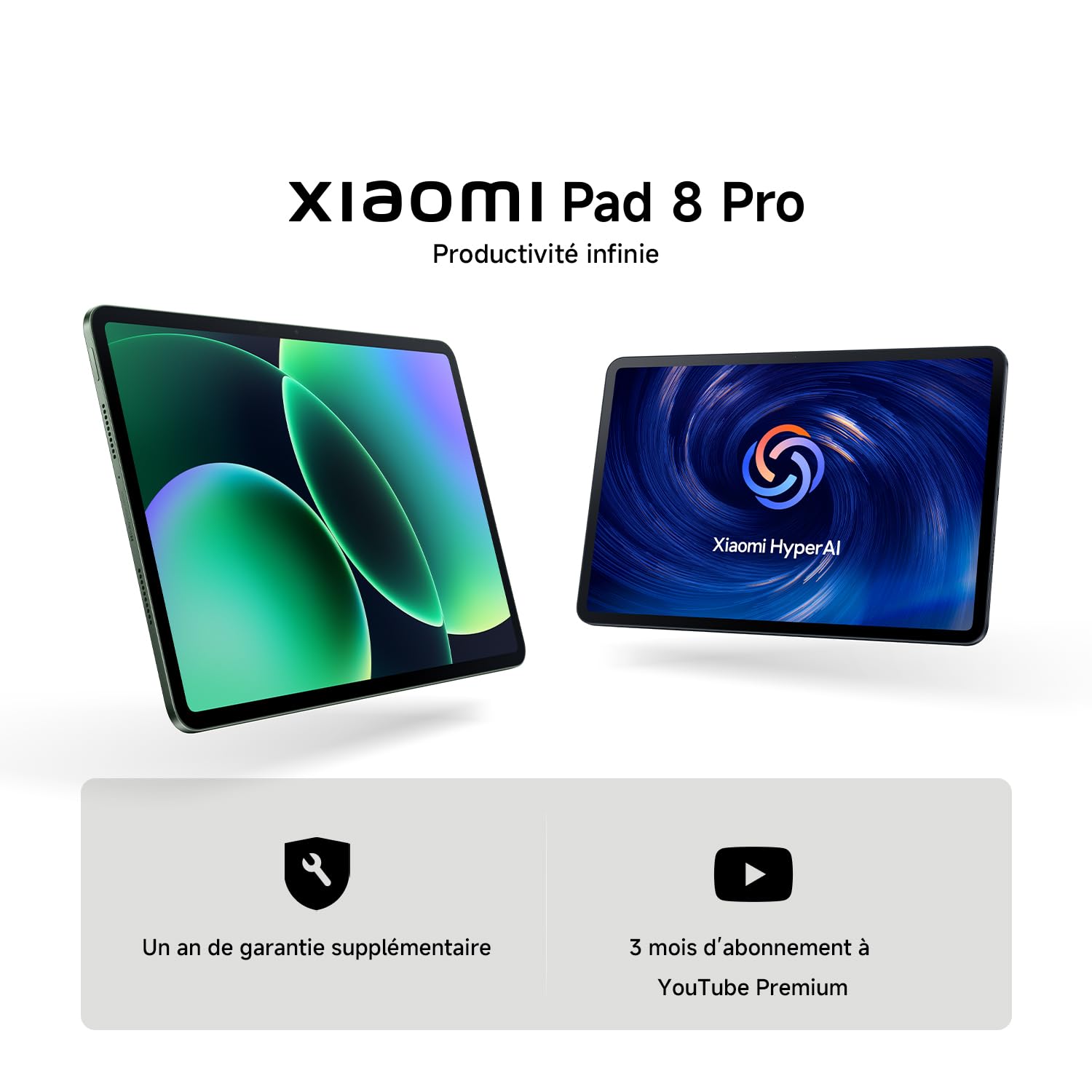 XIAOMI Pad 8 Tablette 11.2'' 8＋128 Go Snapdragon® 8s Gen 4 - Gris | Écran 3,2K 144Hz clair, batterie 9200mAh(typ) durable, HyperAI, 3 ans de garantie, chargeur non fourni