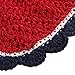 Intrepid International All Crochet Fly Veil with Ears, Red/White/Navy, Horse Size
