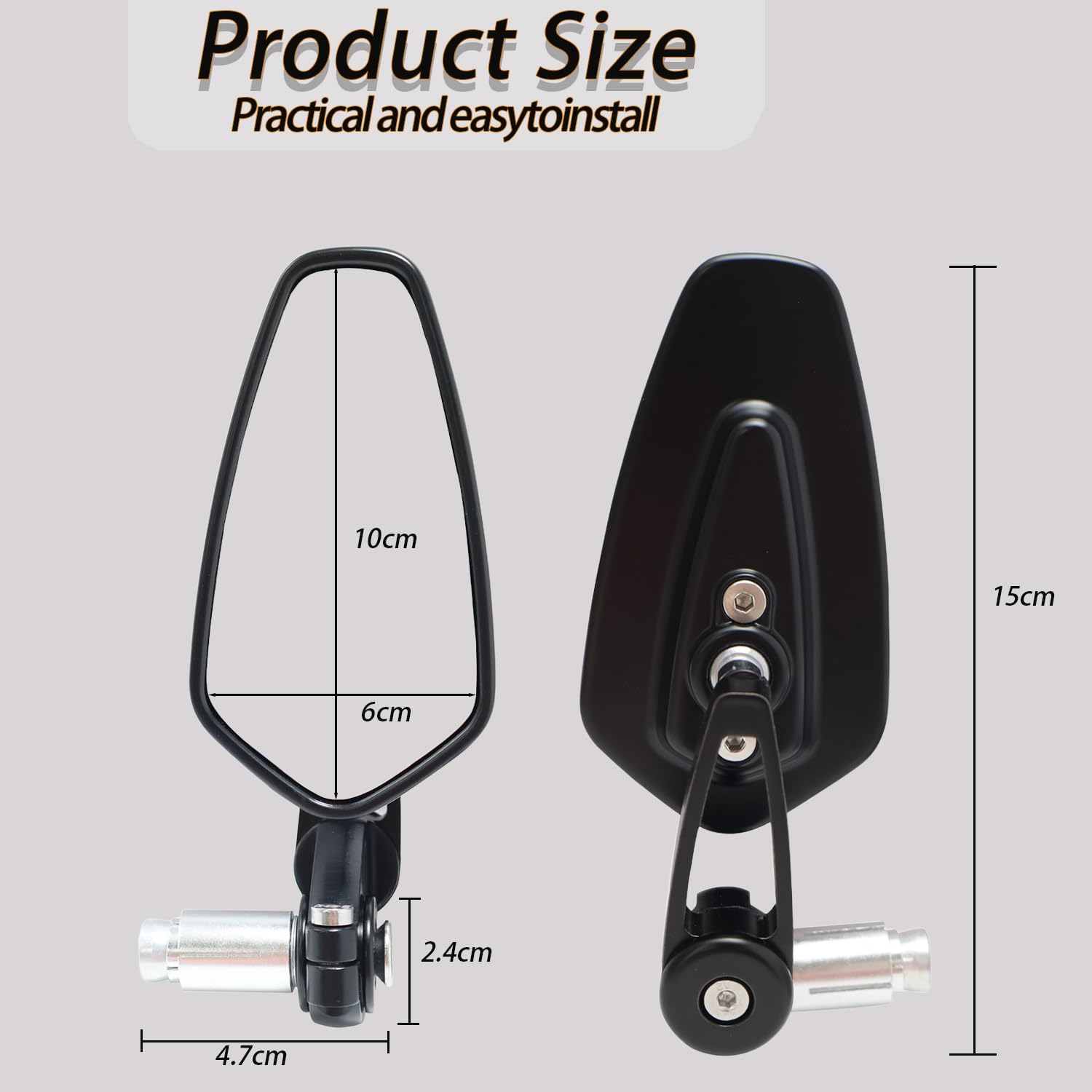 Rétroviseurs de guidon moto universels 7/8" 22mm Rétroviseurs Latéraux Moto pour GROM MSX125 Z650 Z750 Z900 MT-03 MT-07 FZ-07 MT-09 FZ-09 MT-10 FZ-10 MT-25 SV650 SV1000