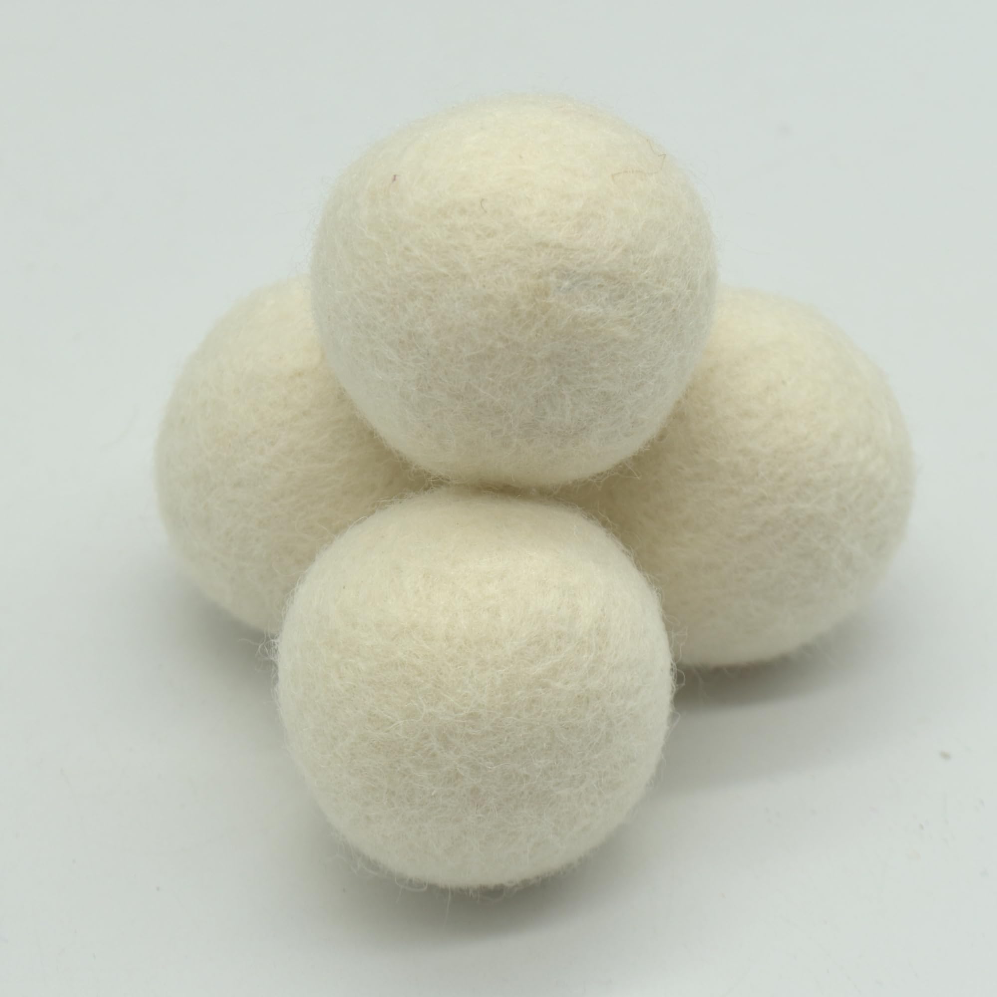 100% Wool Felt Balls - 5 Felt Balls - 4cm - Ivory