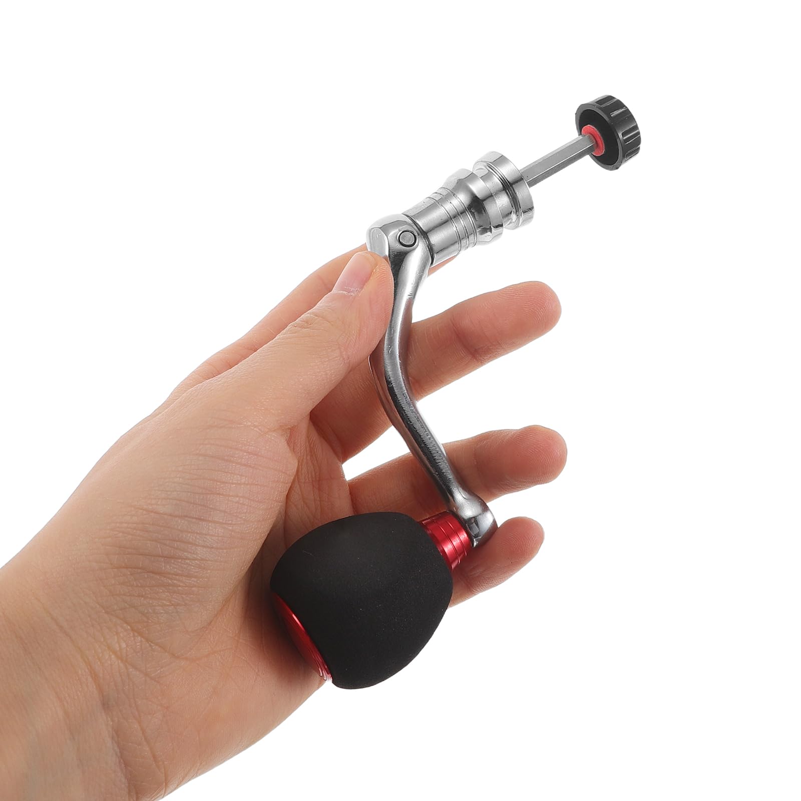 NOLITOY Mango de Manivela para Carrete de Pesca 2000-3000 Metal Rojo Mediano con Empuñadura Eva 2 Piezas Repuesto para Carretes Giratorios Uso Deportivo Pesca al Aire Libre