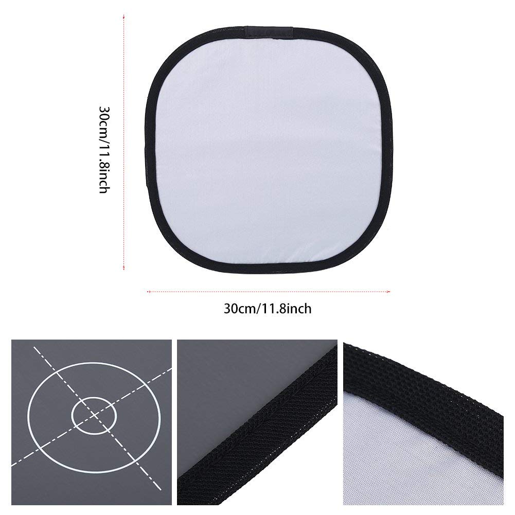 EBTOOLS pour tarjeta gris fotografia pour gray card white balance foldable Carte de Balance des Blancs 18% de Référence de Référence Carte Grise avec sac de Transport 11,8 * 11,8 Pouces (30 * 30cm)