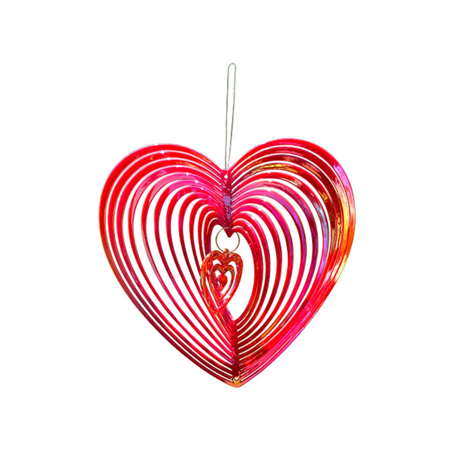 Jomewory Wind Chimes, Reflective Heart Wind Spinner Wind Catcher Sculptures, Metal Art Garden Hanging Wind Spinner, Dynamic Yard Art Decorations, 20x20.5x8cm