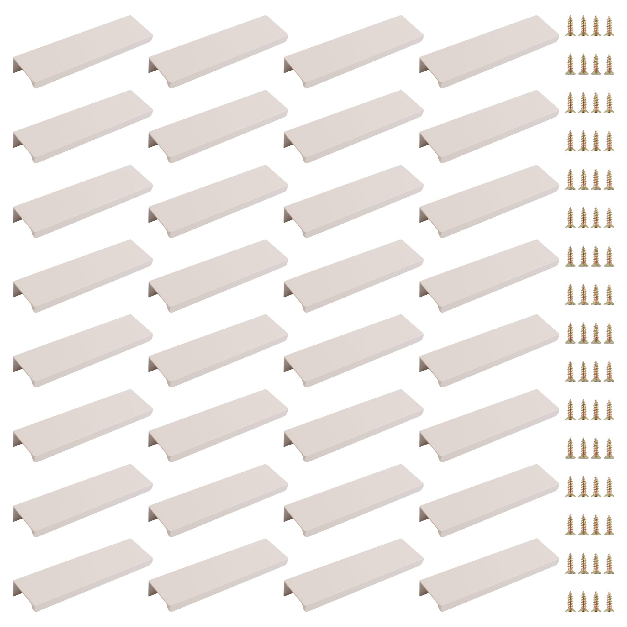 MOROBOR Finger Edge Pull, 32pcs Concealed Modern Style Drawer Handle, Right Angle Aluminum Alloy Invisible Wardrobe Handles for Cabinet Hardware Drawers,120mm/Cashmere Gray