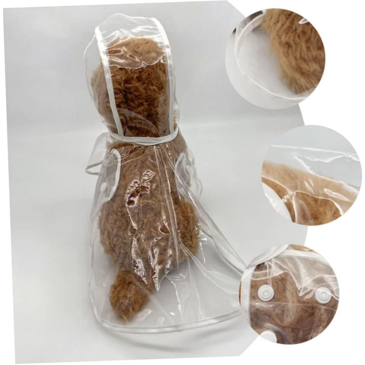 Imperméable pour Chien, Poncho de Pluie en PVC Transparent, Chien à Capuche, Vêtements de Pluie, Taille 52 cm