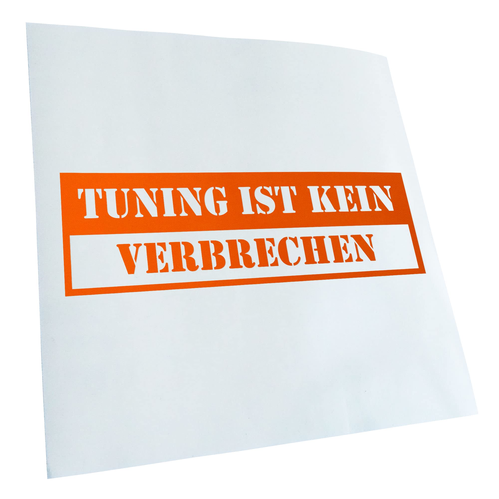 Kiwistar - Car Sticker - Orange - 40 x 12 cm Tuning ist kein Verbrechen - Rear Window Car Sticker Weatherproof for Car Truck Moped Truck - Sticker Exterior Self-Adhesive Tuning Accessories for Window