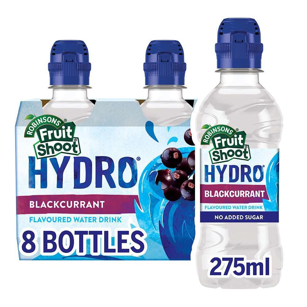 FRUIT SHOOT Hydro Blackcurrant Fruit Flavoured Water, 275ml (Pack of 8)