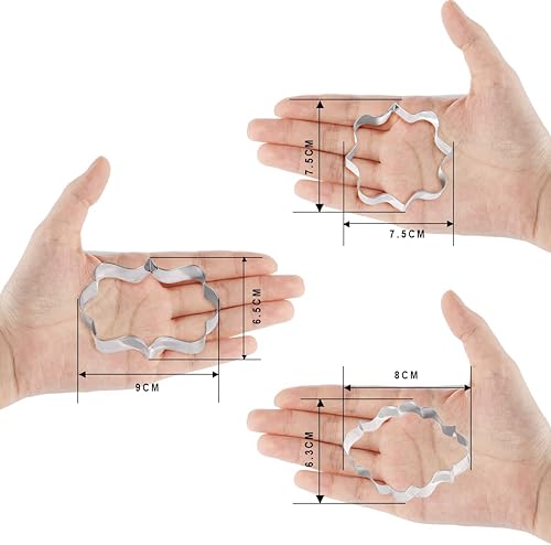 Miniatura 3 de Marco de placa de acero inoxidable para pastelería, galletas, cortador de galletas, pastelería, fondant, moldes para panqueques, paquete de 3