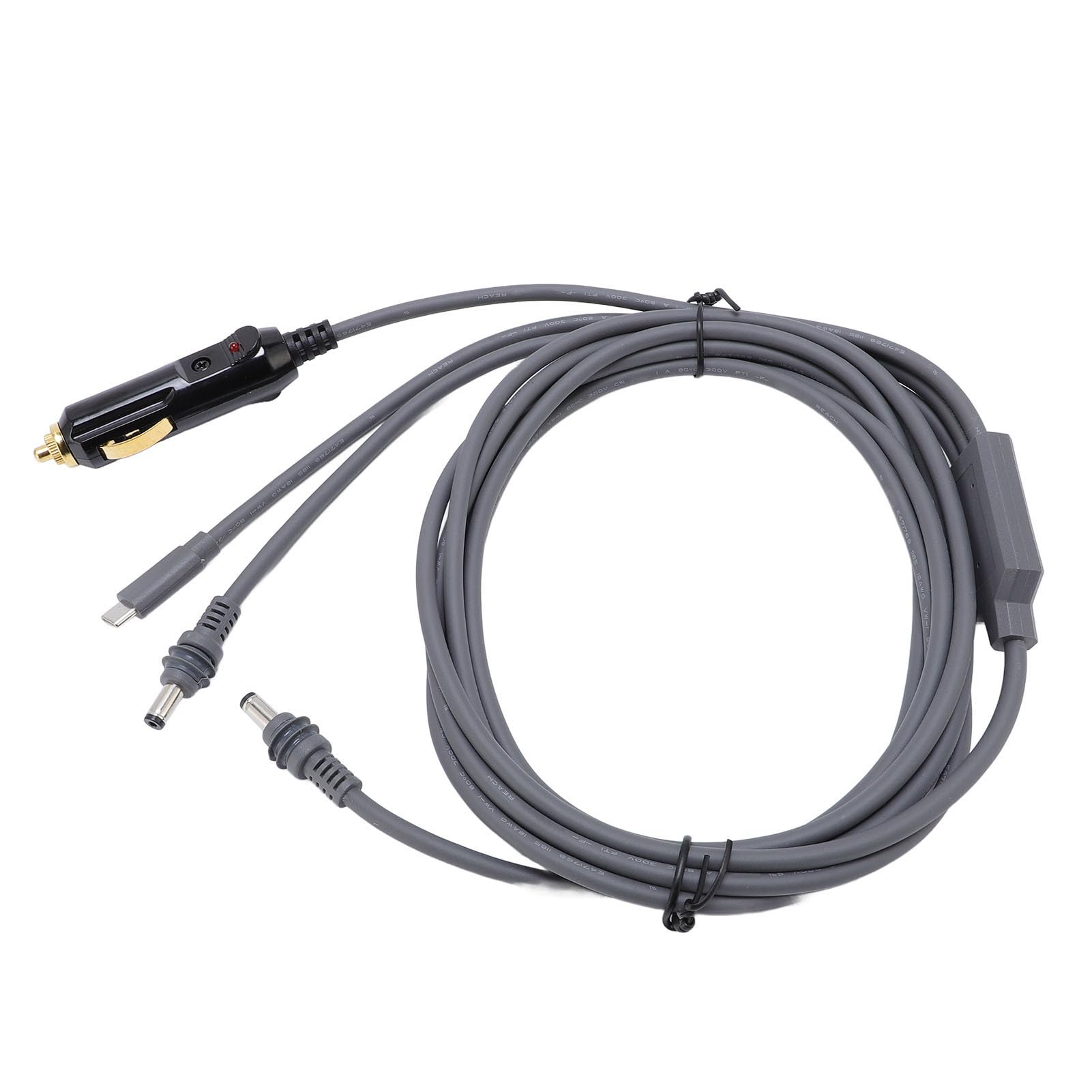 Topiky Kabel Zasilający Prądu Stałego Wygodna ładowarka Samochodowa 12V-24V do Codziennego Użytku Guma Miedź Plastik (#5)