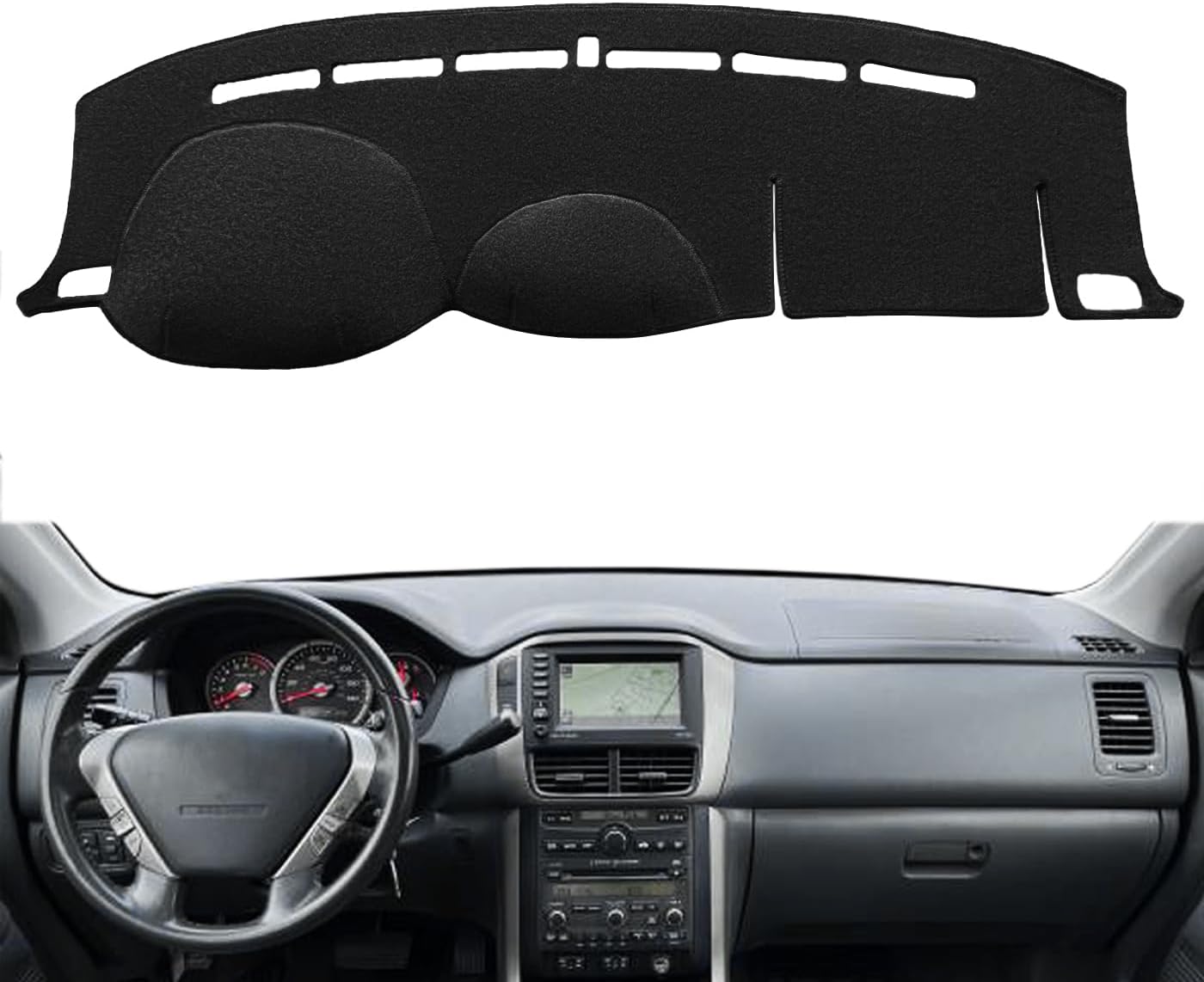 Dash Cover Mat Custom Fit for Honda Pilot Dashboard Cover Cap Pad Carpet Protector F204 (Black)
