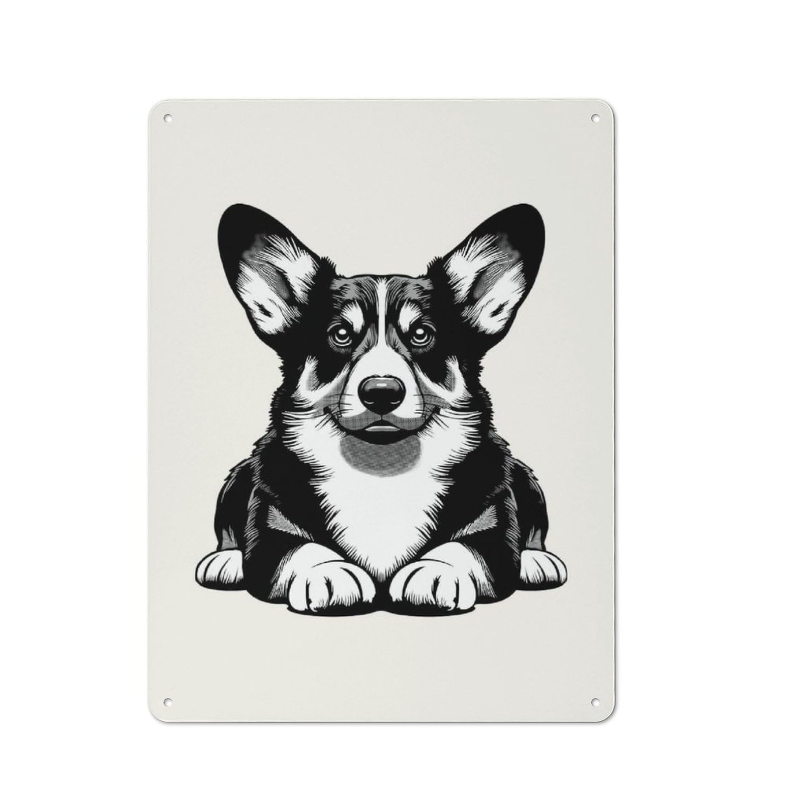 Junmoney Style-18 Shed Style Pembroke Welsh Corgi(2) Tin Sign 40X30cm, Utility Space Decor For Greenhouse, Garden Room, Cafe Or Entryway