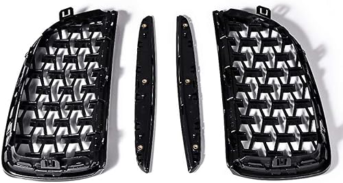 Miniatura 5 de AstraDepot - Parrilla de riñón con capó frontal, color negro brillante, estilo meteorito, compatible con BMW E90E91 Sedan Wagon 2005-2008