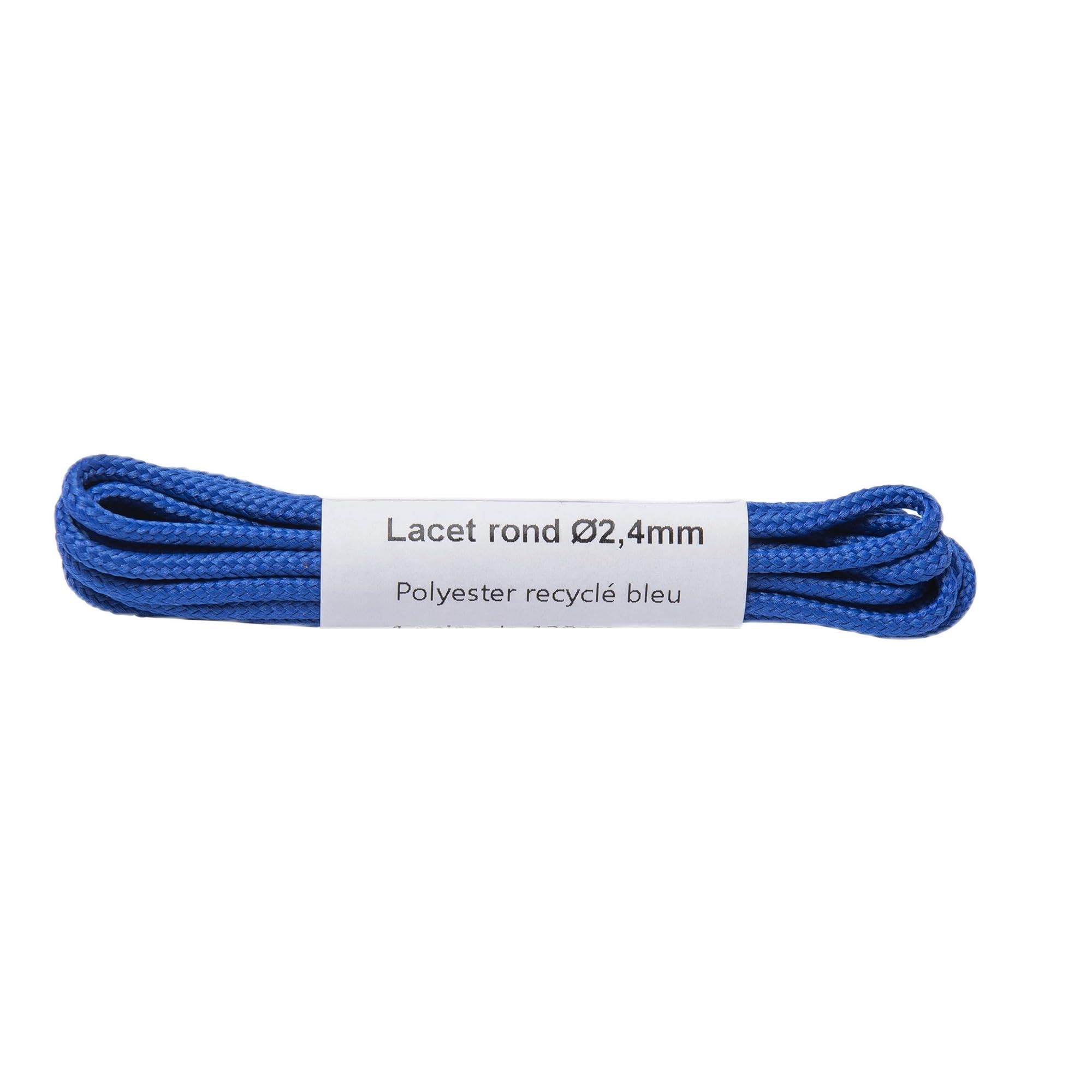 WERKA PRO Unisex's 16081 Round Blue Lace, 100% Organic Cotton, 2.4 mm Diameter, Durable and Ethical, Ideal for Sneakers and Shoes, Made in France, Oeko-Tex, 90 cm, 90