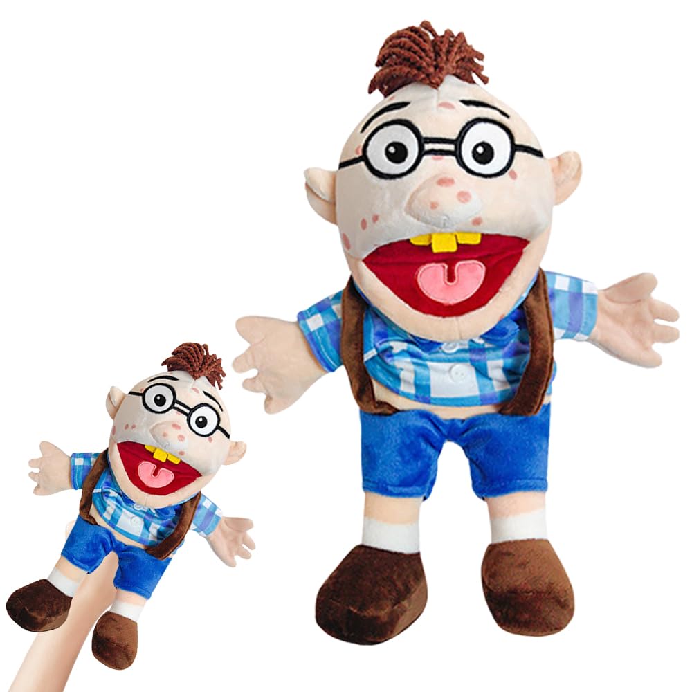NKFBEV Jeffy Puppet Plush Toy Doll, 40cm Jeffy Hand Puppets with Working Mouth