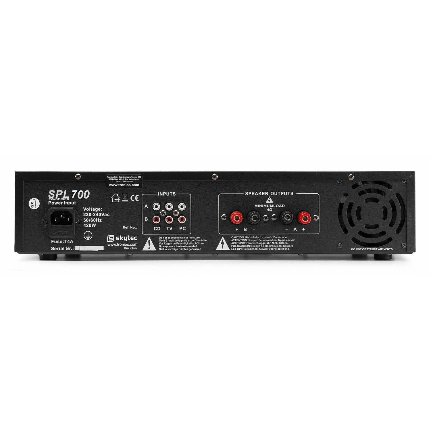 MAX Pack Complet - 2 Enceintes Disco 2x6 Pouces, Amplificateur SPL700 et Câble Inclus, Puissance de 700W, Idéal pour Les Soirées Disco, Les Karaokés, Les Fêtes