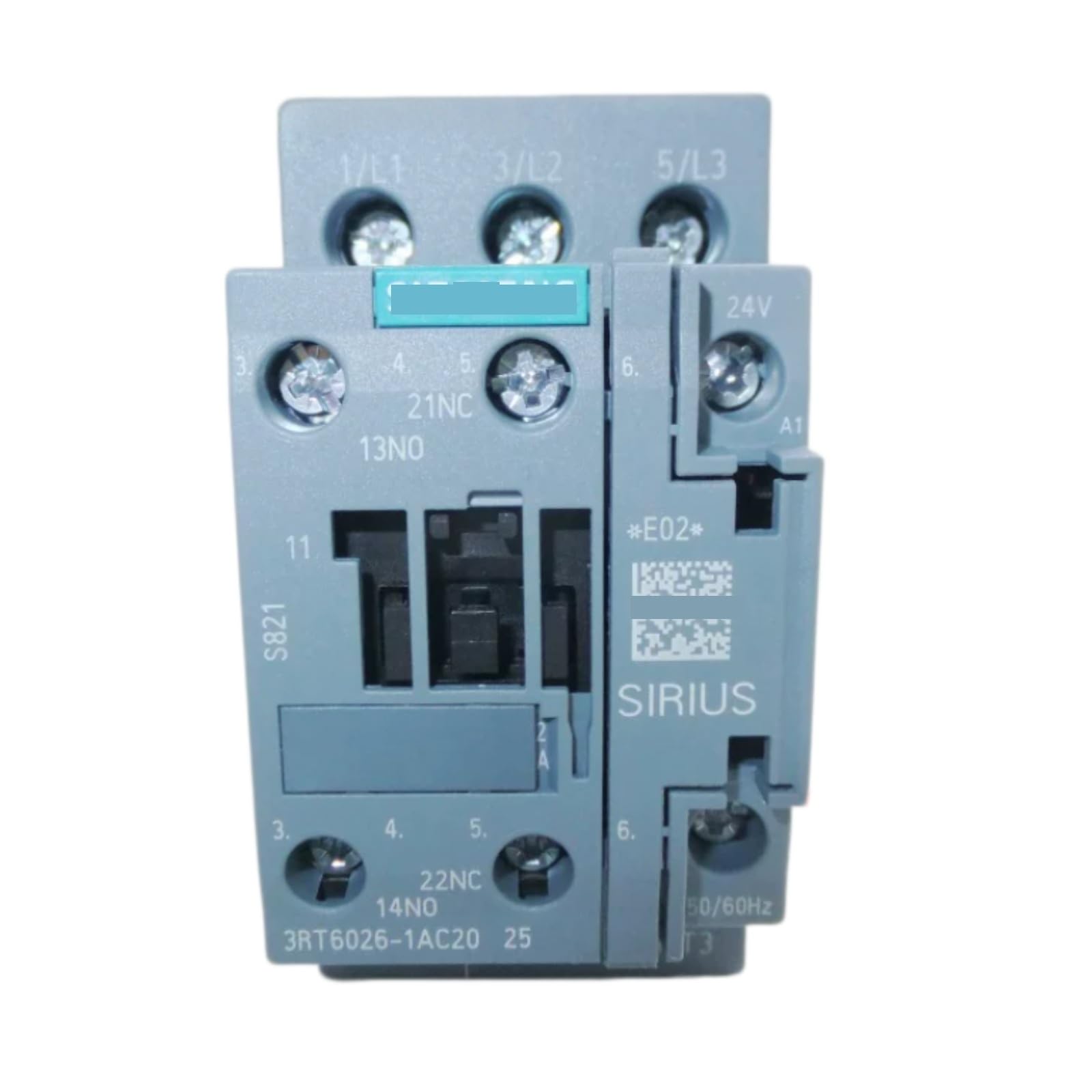 JHSLJCQS Contactors 3RT6026-1AC20 3RT60261AC20, 25A 24V 1NO 1NC DIN Rail Mount Contactor