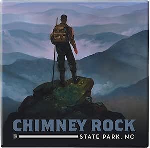 Amazon com: Tourist Courts Square Metal Magnet Hiker in Chimney Rock