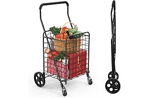 360 Rolling Grocery Cart for Space-Saving Apartment Living