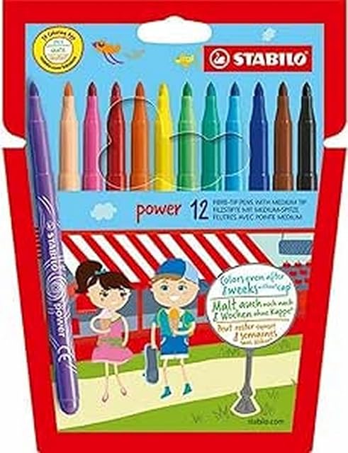 Flamastry STABILO power etui 12 szt.