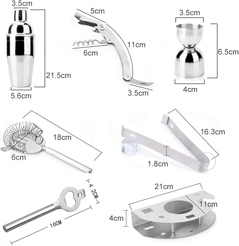 Miniatura 4 de Juego de herramientas de bar, kit de camarero, juego de fiesta de 7 piezas, elegante, equilibrado, resistente, mezclador de bebidas con alcohol, kit