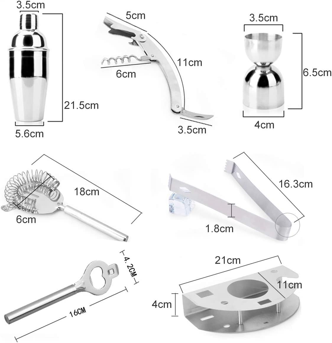 Ensemble d'outils de Bar, kit de Barman, Ensemble de fête 7 pièces – Mélangeur de Boissons élégant, équilibré, Robuste, kit de Barman et Accessoires de Barman for Bars à Domicile