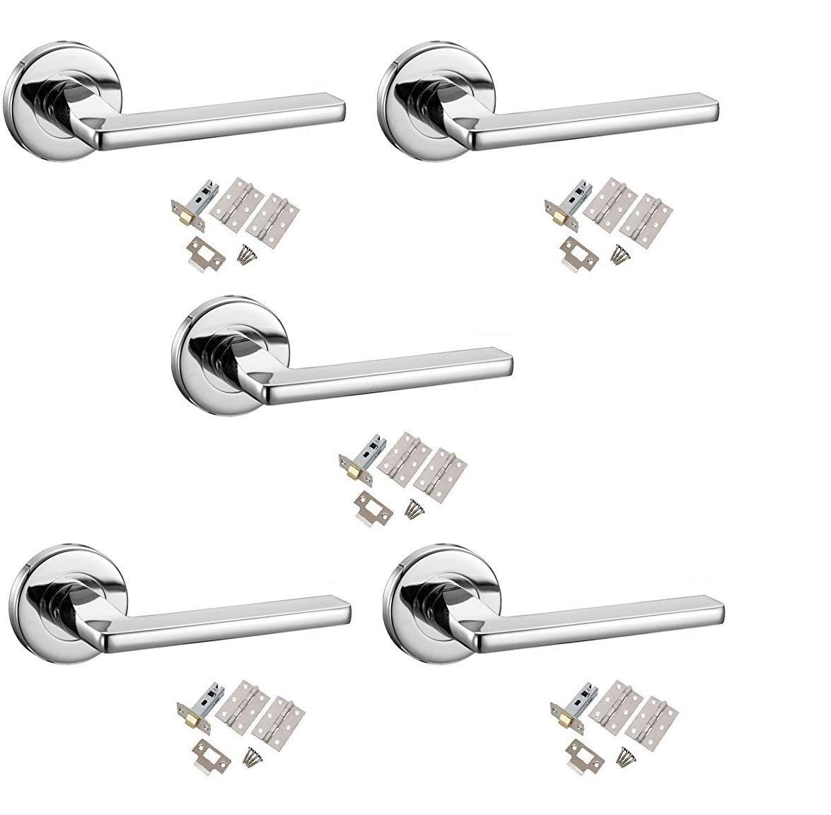 Golden Grace Polished Chrome Leon Door Handle Set