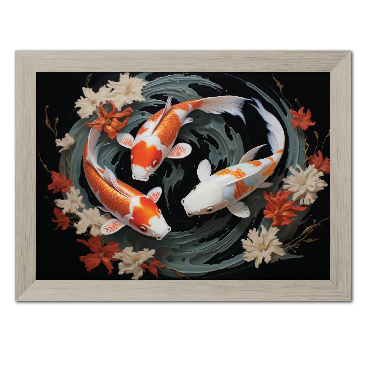 TenorArts Feng Shui Photo Frame Vastu Positivity Aesthetic Wall Painting Lucky Art Frames with White Wooden Texture for Living rooms Office Bedroom - Wall Paintings/Hangings (12inches x 9inches)