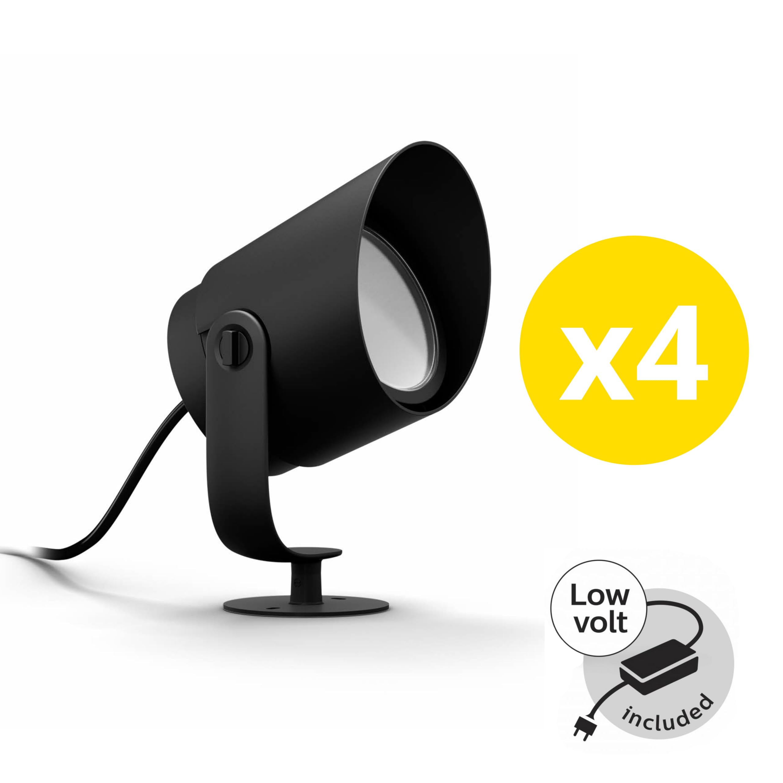 Philips Hue Lily XL Pinnspot Starter Pack 4 Spots White and Color Ambiance Schwarz
