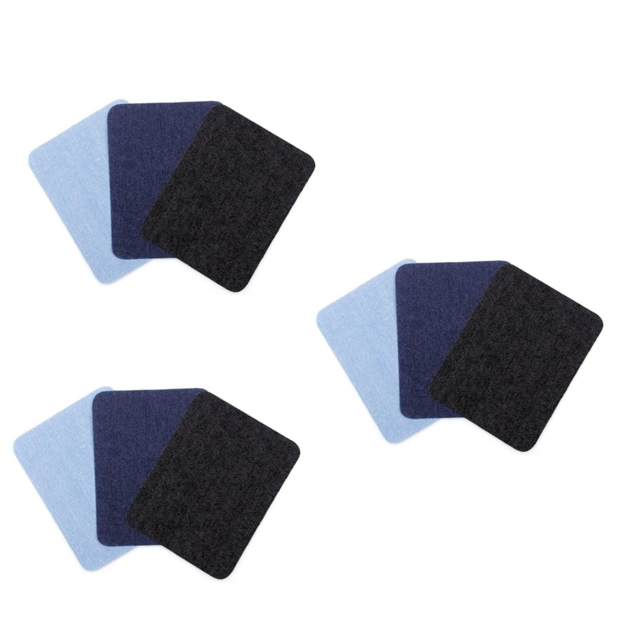 SHINEOFI 36pezzi Patches Adesivi Denim Per Riparazione e Decorazione Nero Blu Scuro Blu Facili Da Applicare Con Ferro Da Stiro Per Jeans Magliette e Zaini