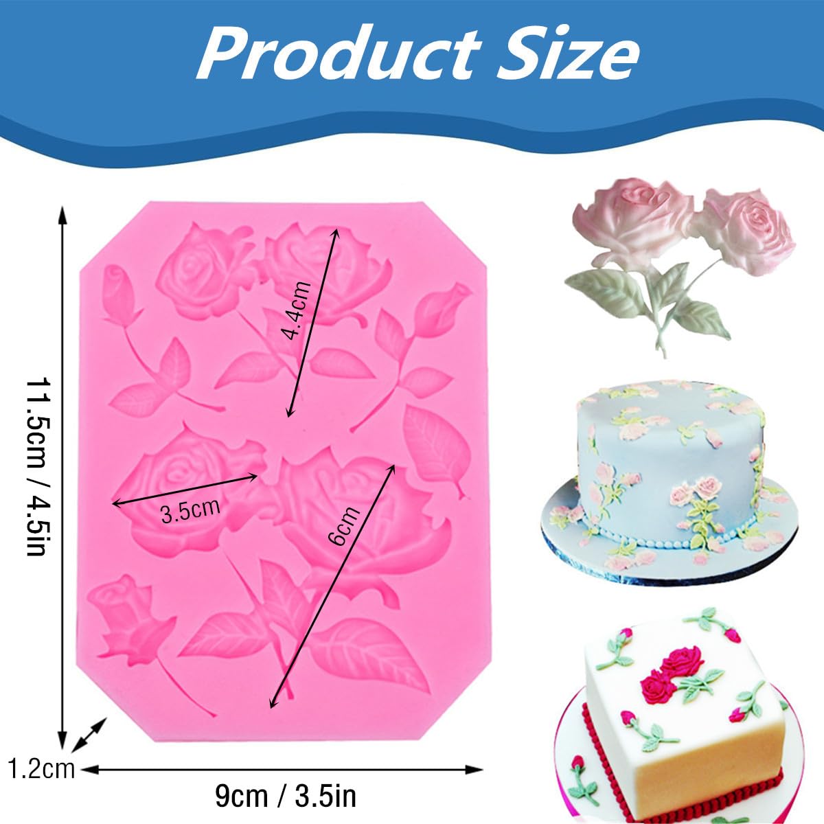 Amazon.co.jp: 立体 バラの花 チョコレート型 【3個セット】 薔薇