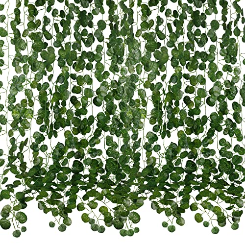 HO2NLE 24 Pack 168 Ft Fake Vines for Room Decoration Greenery Garland Artificial Hanging Plants Faux Green Leaves Wall Vine for Bedroom Ceiling Cottage Core Wedding Garden Party Decor